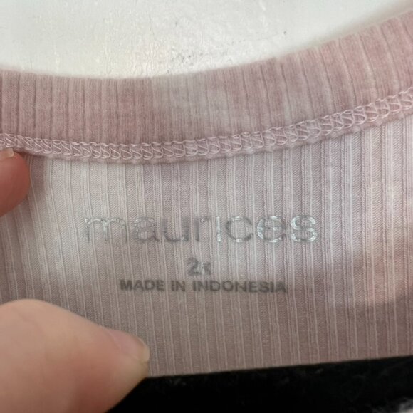 Maurice's Rib Knit Tank Top Crewneck Pink Tie Dye 2X - Picture 2 of 3
